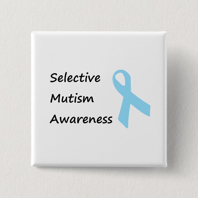 Bóton Quadrado 5.08cm Selective Mutism Awareness (Frente)