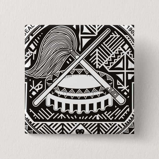 Bóton Quadrado 5.08cm selo de samoa americano (Frente)