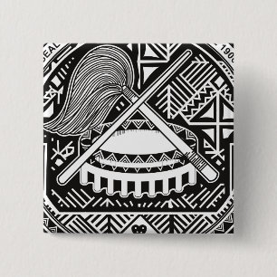 Bóton Quadrado 5.08cm selo de samoa americano