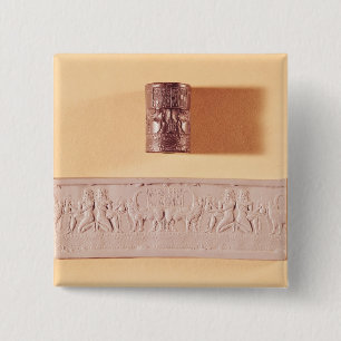 Bóton Quadrado 5.08cm Selo e impressão do cilindro de Akkadian