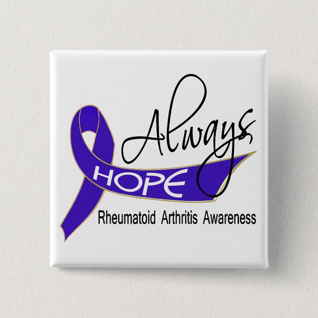 Bóton Quadrado 5.08cm Sempre artrite reumatóide da esperança (Frente)