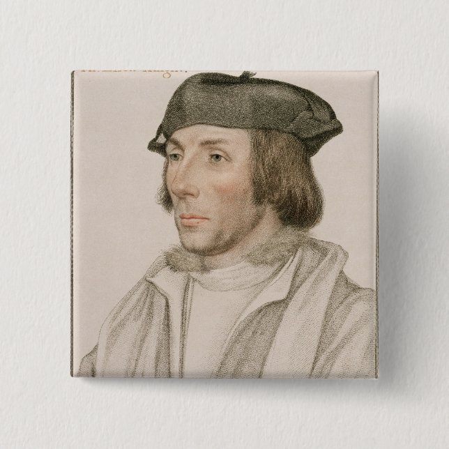 Bóton Quadrado 5.08cm Senhor Thomas Elyot (c.1490-1546) gravado por (Frente)