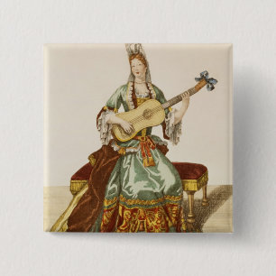 Bóton Quadrado 5.08cm Senhora da qualidade que joga a guitarra, placa de