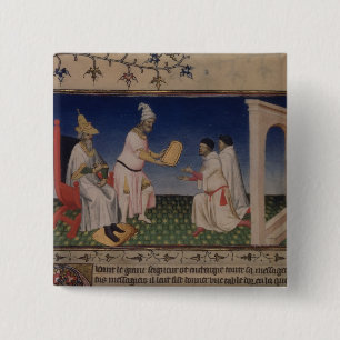 Bóton Quadrado 5.08cm Senhora Franco 2810 f.3v Kublai Khan (1214-94) que