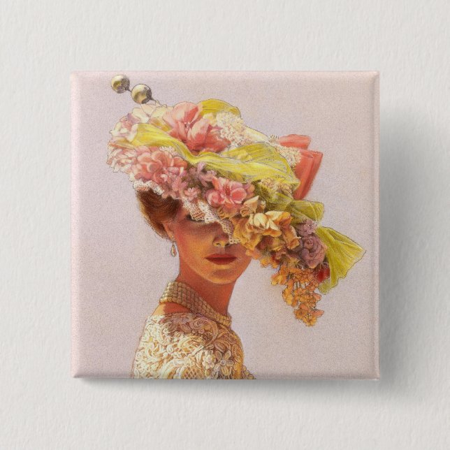 Bóton Quadrado 5.08cm Senhora Victoria (Frente)