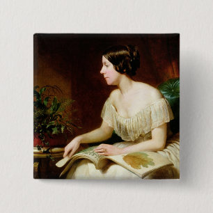 Bóton Quadrado 5.08cm Senhorita Anne Pratt, botânico famoso