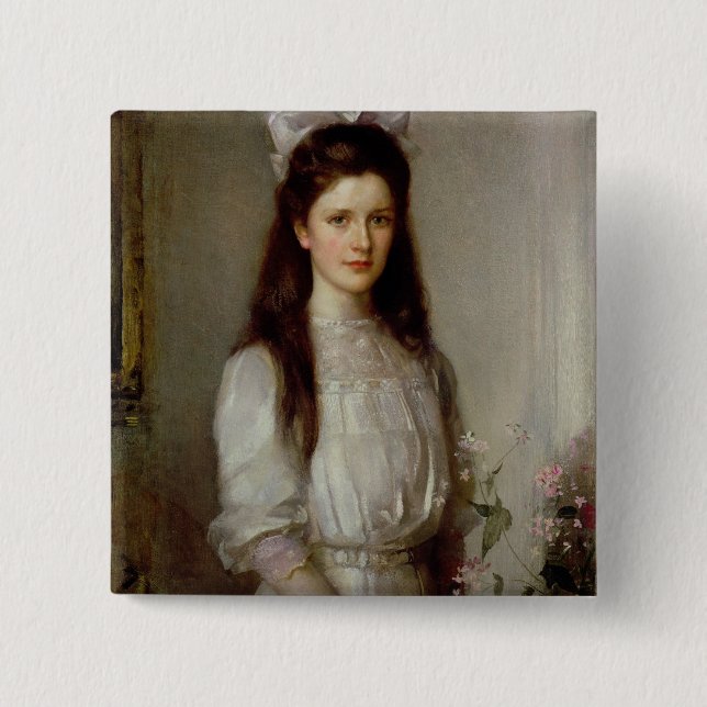 Bóton Quadrado 5.08cm Senhorita Cristão Elspeth Mallock (Frente)