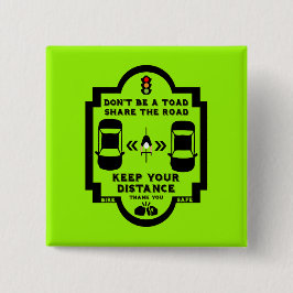 Bóton Quadrado 5.08cm Sensibilização para a segurança rodoviária