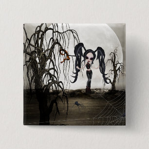 Bóton Quadrado 5.08cm Sepia Gótico Girl