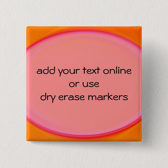 Bóton Quadrado 5.08cm seque o botão do erase (Frente)