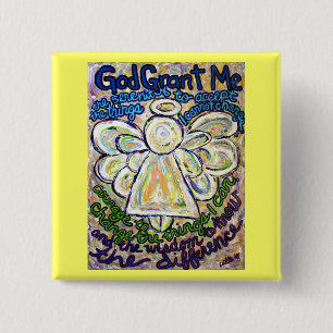 Bóton Quadrado 5.08cm Serenity Prayer Art Painting