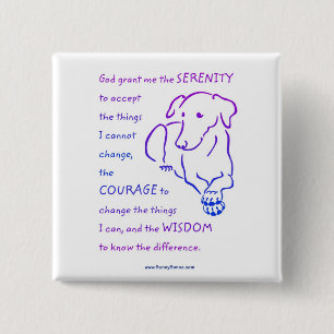 Bóton Quadrado 5.08cm Serenity Prayer w/Dog