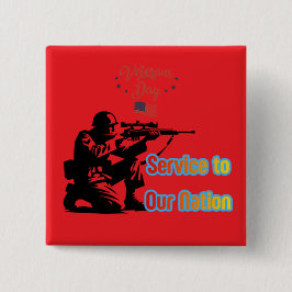 Bóton Quadrado 5.08cm Service To Nation bright red