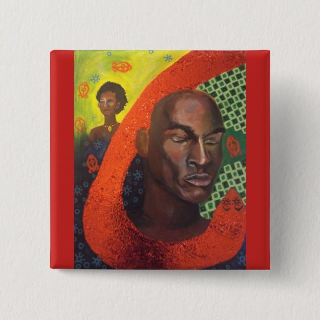 Bóton Quadrado 5.08cm Seu botão (Frente)