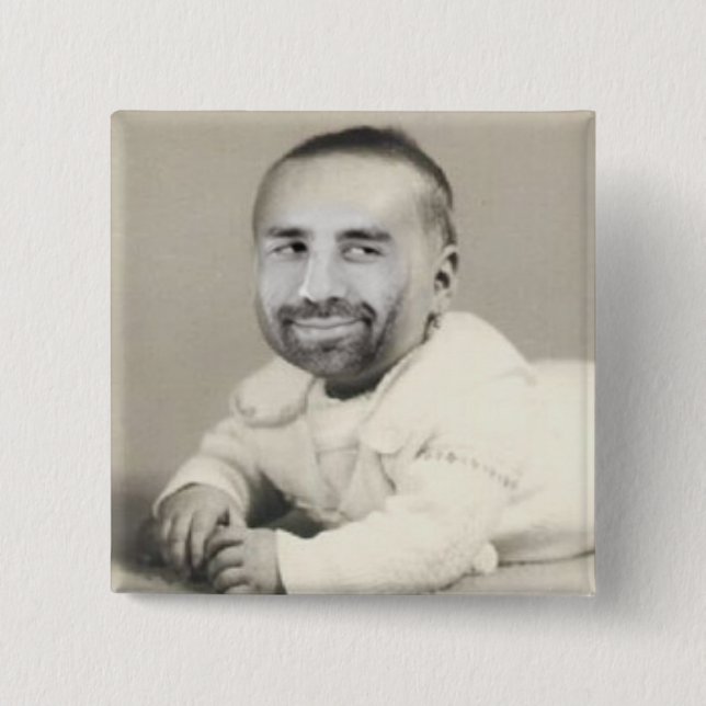 Bóton Quadrado 5.08cm Seu botão de FunFaceCam (Frente)