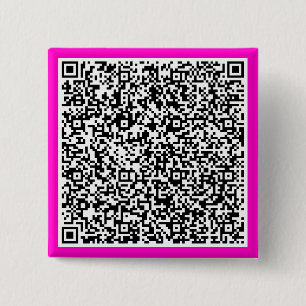 Bóton Quadrado 5.08cm Seu Código QR Informações de Scan Botão Personaliz