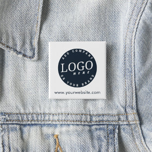 Bóton Quadrado 5.08cm Seu logotipo e site personalizados promocionais