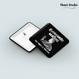 Bóton Quadrado 5.08cm Seu Voto Importa Eleição Branco Político Impresso