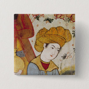 Bóton Quadrado 5.08cm Shah Abbas mim e um oferecimento do cortesão