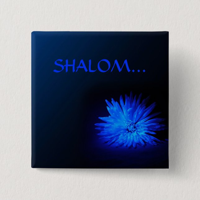 Bóton Quadrado 5.08cm SHALOM… Botões religiosos (Frente)