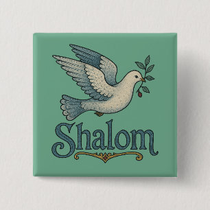 Bóton Quadrado 5.08cm Shalom Pombo Paz Terra