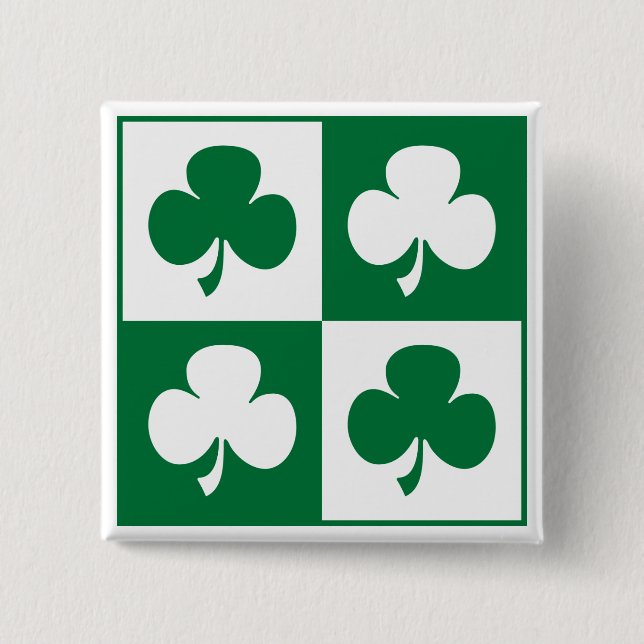 Bóton Quadrado 5.08cm Shamrock (Frente)