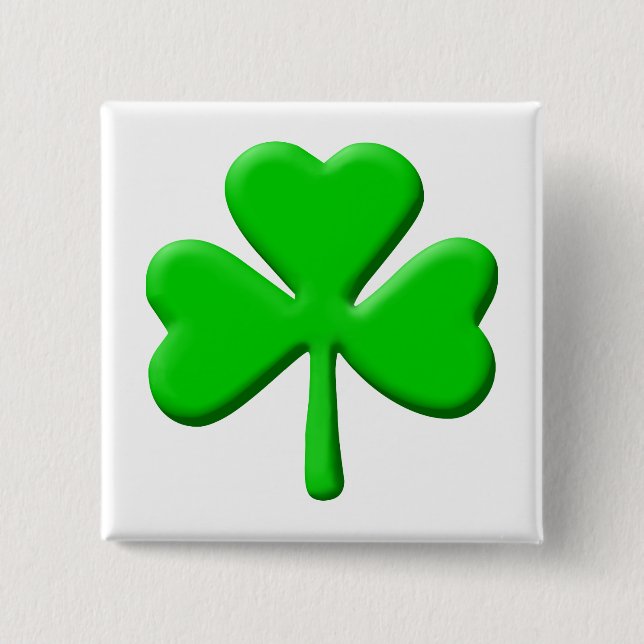 Bóton Quadrado 5.08cm shamrock 3d (Frente)