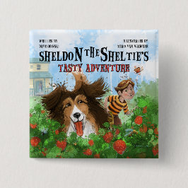 Bóton Quadrado 5.08cm Sheldon, a Sheltie