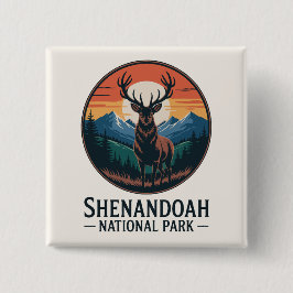 Bóton Quadrado 5.08cm Shenandoah National Park Deer Emblem