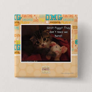 Bóton Quadrado 5.08cm Shh!!! Leitão!!