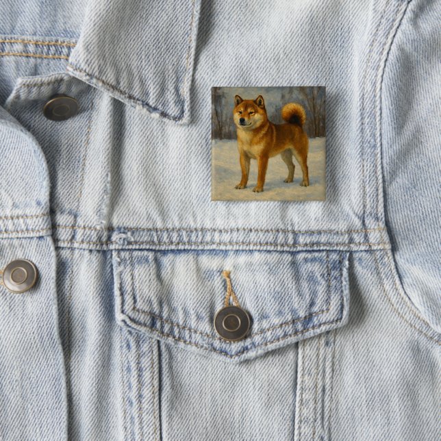 Bóton Quadrado 5.08cm Shiba Inu (In Situ)