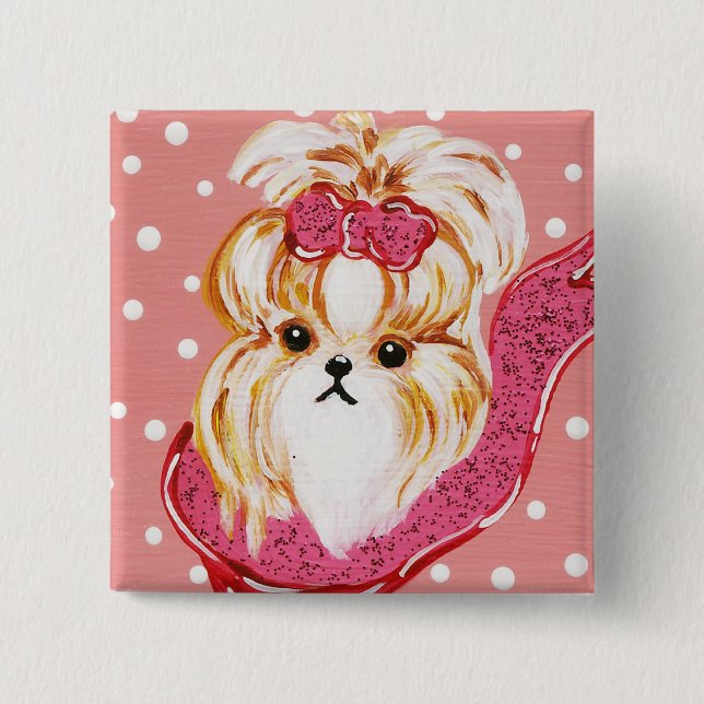 BÓTON QUADRADO 5.08CM SHIH TZU (Frente)