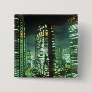 Bóton Quadrado 5.08cm Shinjuku, Tóquio, Japão