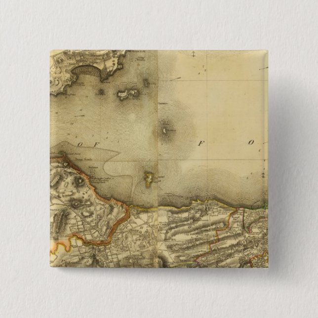 Bóton Quadrado 5.08cm Shire de Edimburgo Composto (Frente)