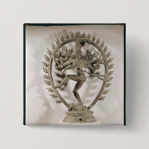 Bóton Quadrado 5.08cm Shiva Nataraja, Dravidian