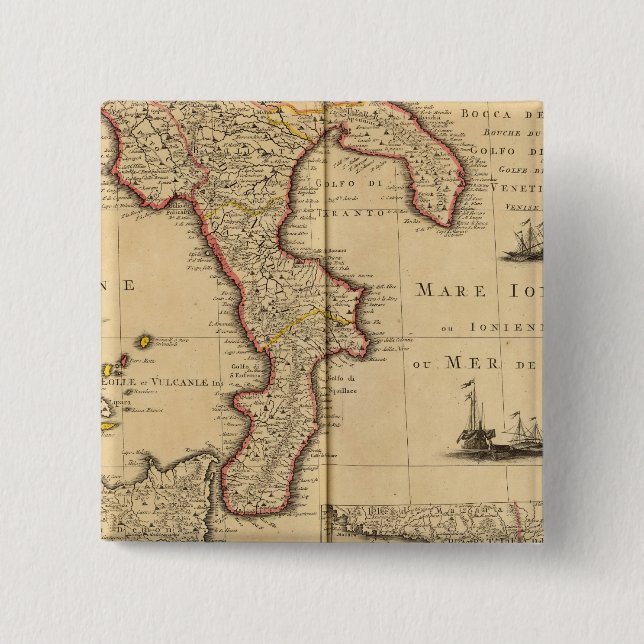 Bóton Quadrado 5.08cm Sicília Itália (Frente)