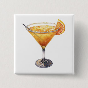 Bóton Quadrado 5.08cm Sidecar Cocktail Beber