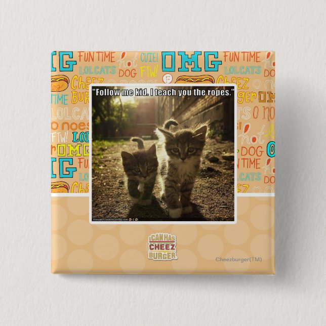 Bóton Quadrado 5.08cm Siga-me miúdo (Frente)