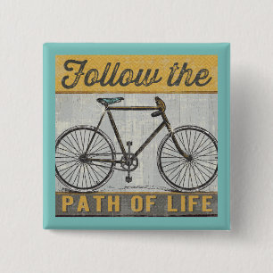 Bóton Quadrado 5.08cm Siga o trajeto de citações da vida