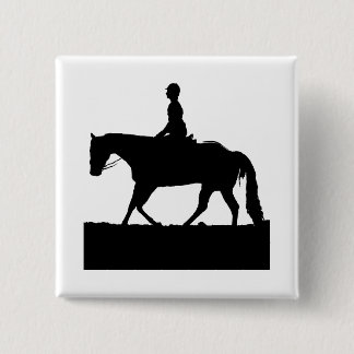 Bóton Quadrado 5.08cm Silhouette de Cavalo