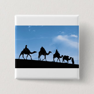 Bóton Quadrado 5.08cm Silhueta da caravana do camelo