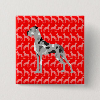 Bóton Quadrado 5.08cm Silhueta de cachorro Grautiger