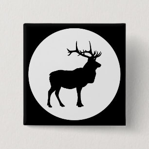 Bóton Quadrado 5.08cm Silhueta de Elk