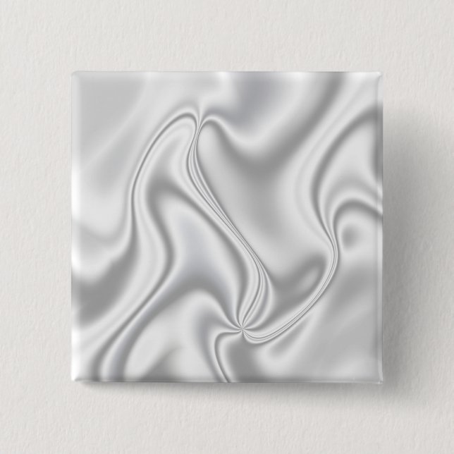 Bóton Quadrado 5.08cm Silver Satin (Frente)