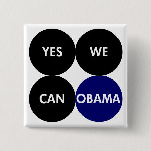 Bóton Quadrado 5.08cm Sim nós podemos Pin de Obama