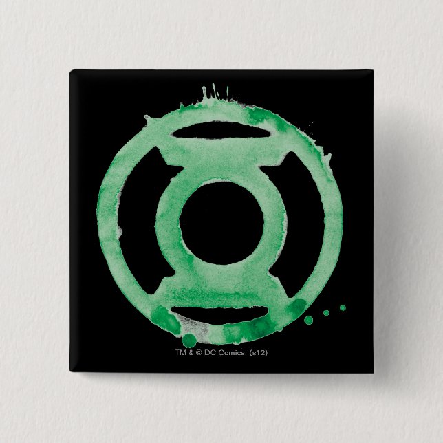 Bóton Quadrado 5.08cm Símbolo Café Lanterna - Verde (Frente)