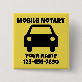 Bóton Quadrado 5.08cm Símbolo de Carro Público Notário Móvel Personaliza