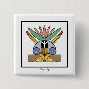 Bóton Quadrado 5.08cm Símbolo de Paz de Salome BUTTON