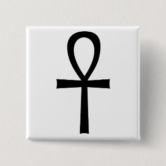 Bóton Quadrado 5.08cm Símbolo de Vida Egípcio Ankh