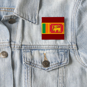 Bóton Quadrado 5.08cm Símbolo do Leão da Bandeira Nacional do Sri Lanka